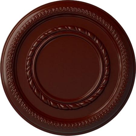 Ekena Millwork Federal Roped Small Ceiling Medallion (Canopies up to 6"), 12 5/8"OD x 1 1/8"P, Brushed Mahogany CM12FEBMF